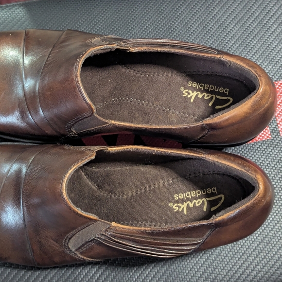 Clarks Womens Brown Leather Slip On Comfort Shoes Size 8 NWOT Work Office Casual - Picture 7 of 8